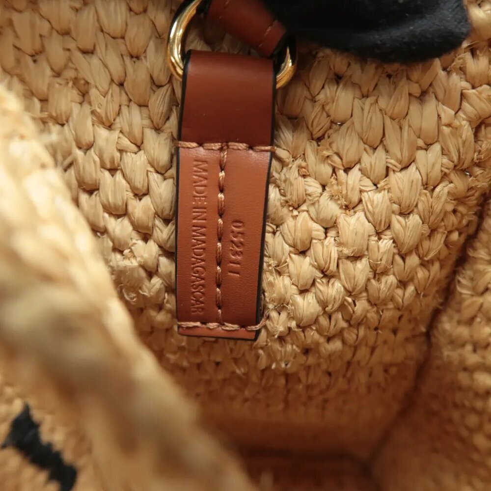100% Authentic LOEWE Beige Straw Satchel 1318-082624 - Picture 11 of 12